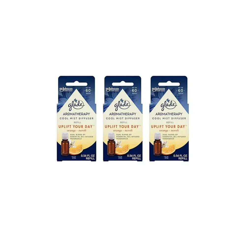 Glade Essential Oil Diffuser Refill Aromatherapy Orange & Neroli 0.56oz Lot of 3